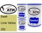 Preview: Saab, Lime Yellow, 292: 500ml Lackdose + 500ml Klarlack + 250ml Härter - Set, von ATW Autoteile West.